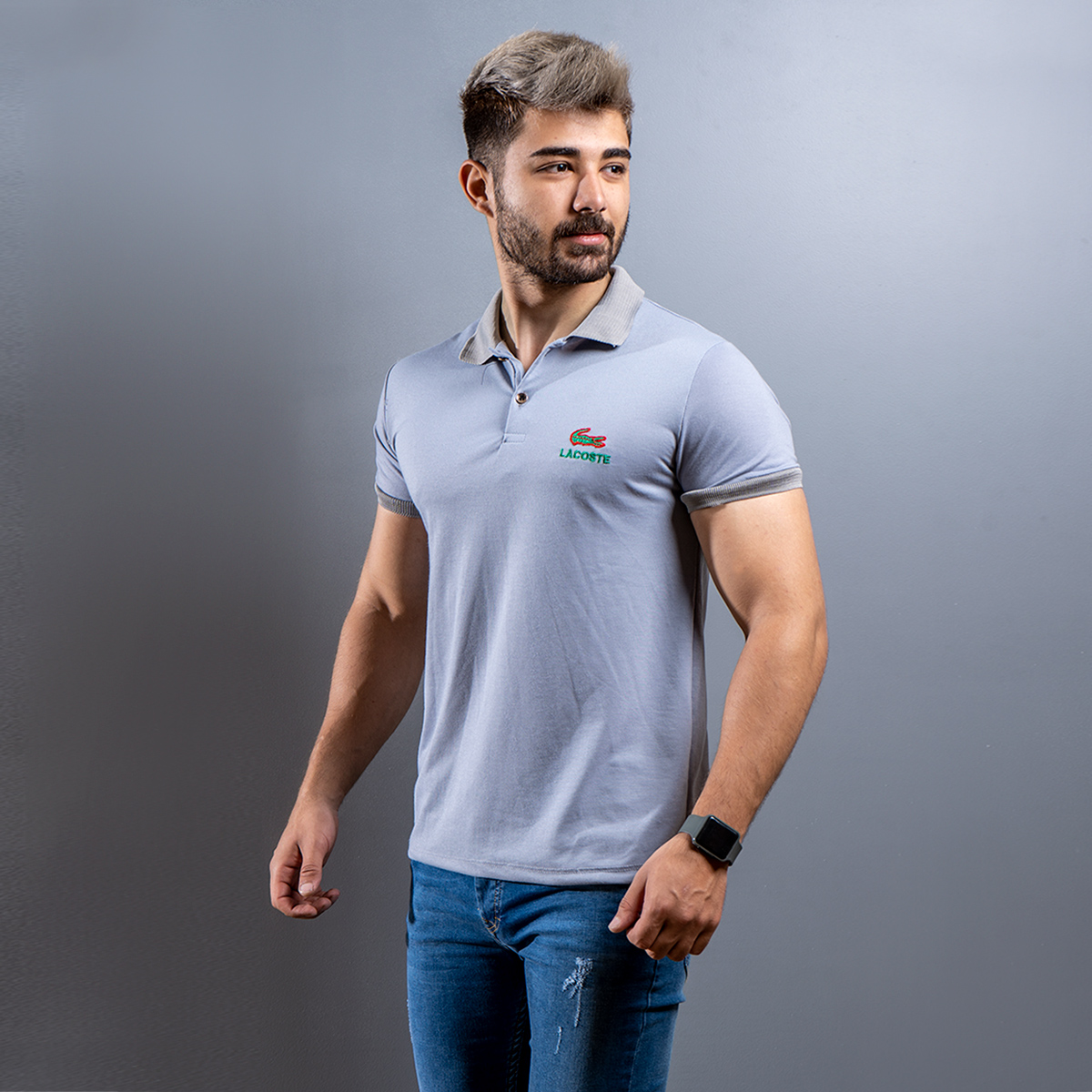 تیشرت Lacoste مردانه طوسی مدل Casio